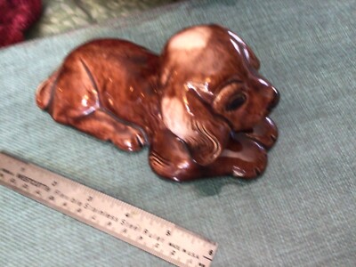 Vintage Lichen Lichten Ware Cocker Spaniel Figurine  Corky Signed