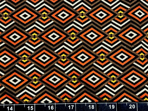 Tina Scrap 9"x21" Abstract Dimond Criss Cross Square Geometric Cotton Fabric