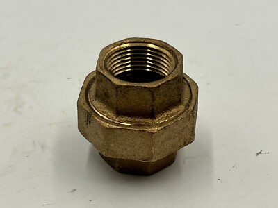 1'' Inch Red Brass Threaded Plumbing Union Fitting , 2.11'' Length