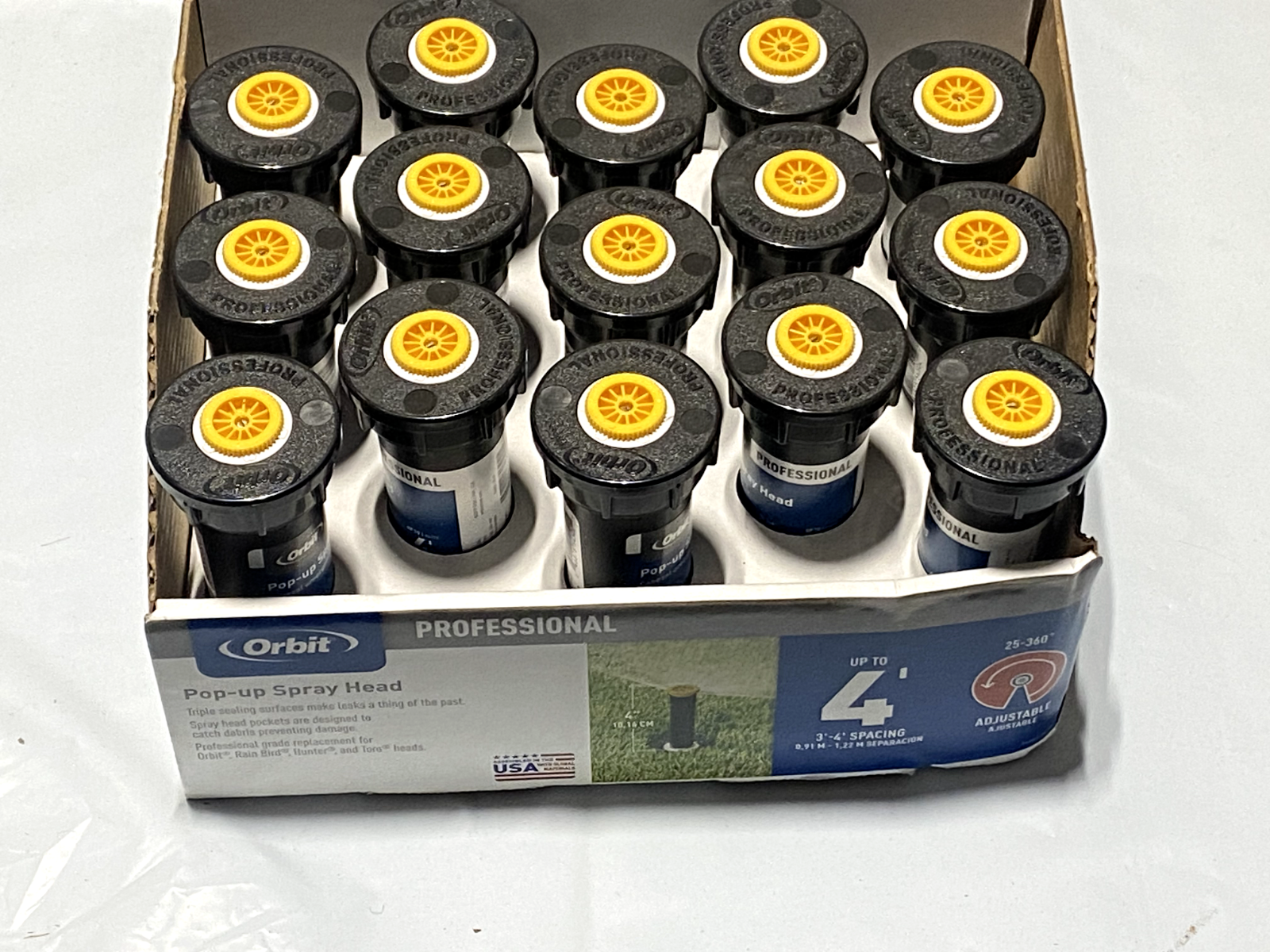 (Case of 15)  Orbit 4-ft Radius Pop-Up Spray Head Sprinkler 4