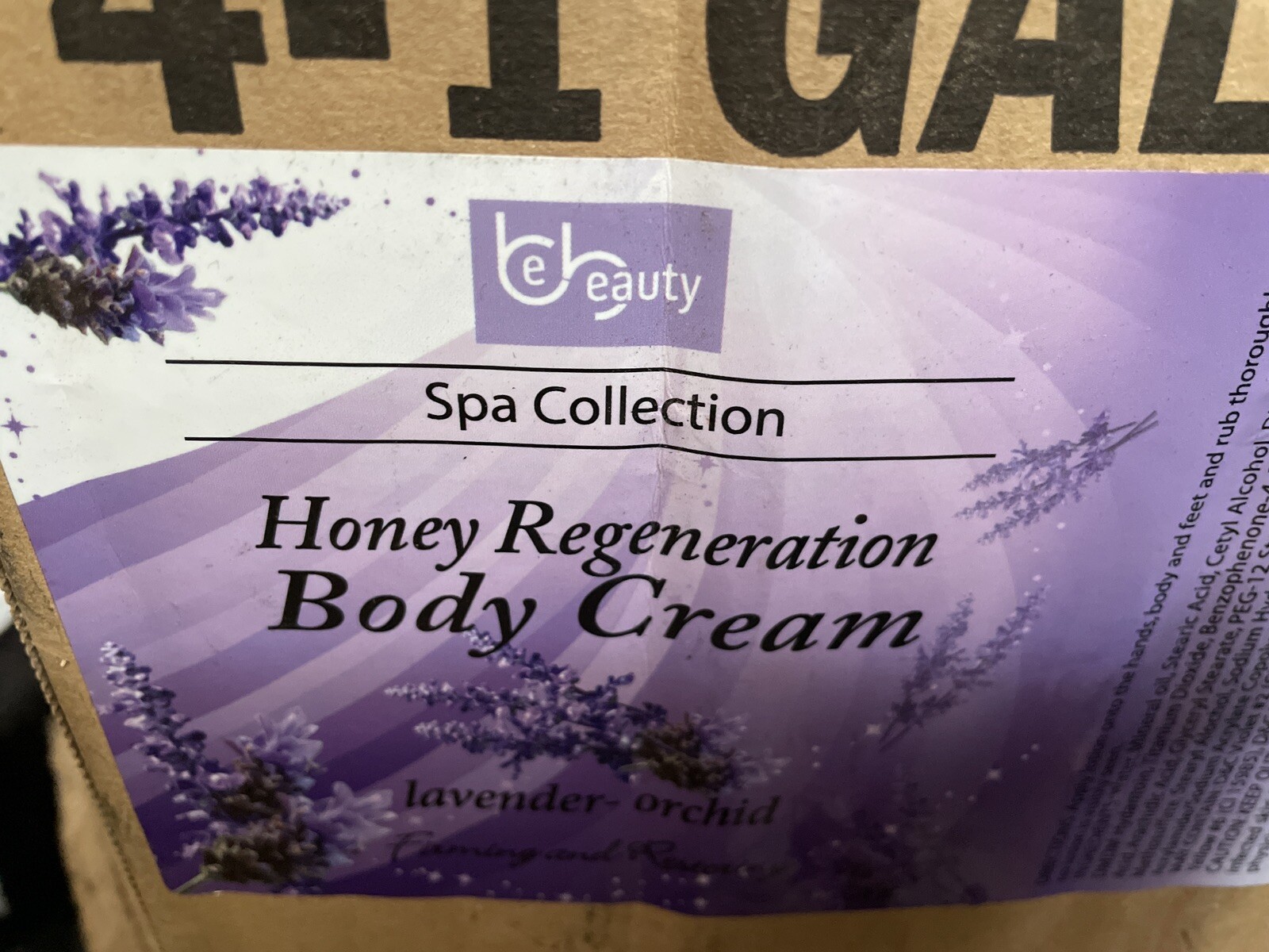 Be Beauty Spa Collection, Honey Regeneration Body Cream, Lavender & Orchid, 1 Gallon, CLOT015G1 Be Beauty Spa Collection, Honey Regeneration Body Cream, Lavender & Orchid, 1 Gallon, CLOT015G1