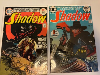 THE SHADOW DC COMICS #1 (FINE) and #10 (VG-) first issue 1970 s KALUTA