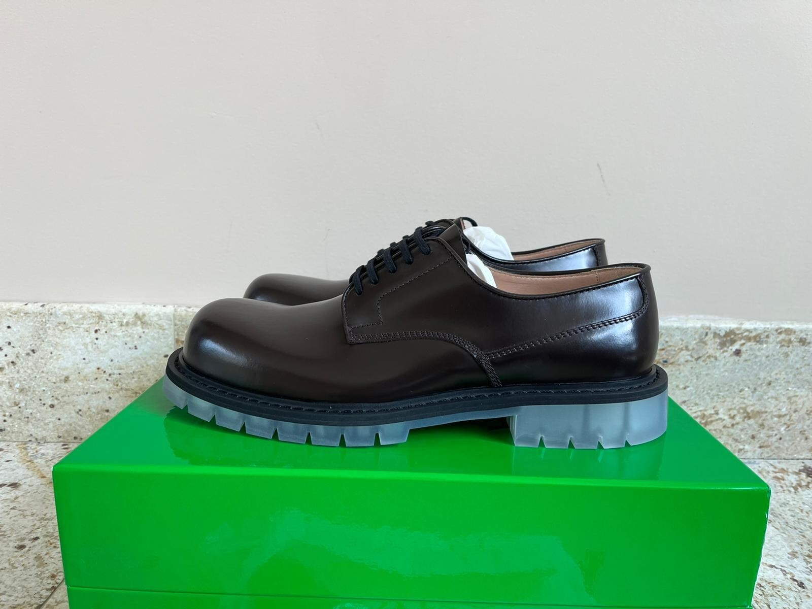 Bottega Veneta , Brushed Calfskin Leather Derby Shoes in Bottega Veneta , Brushed Calfskin Leather Derby Shoes in