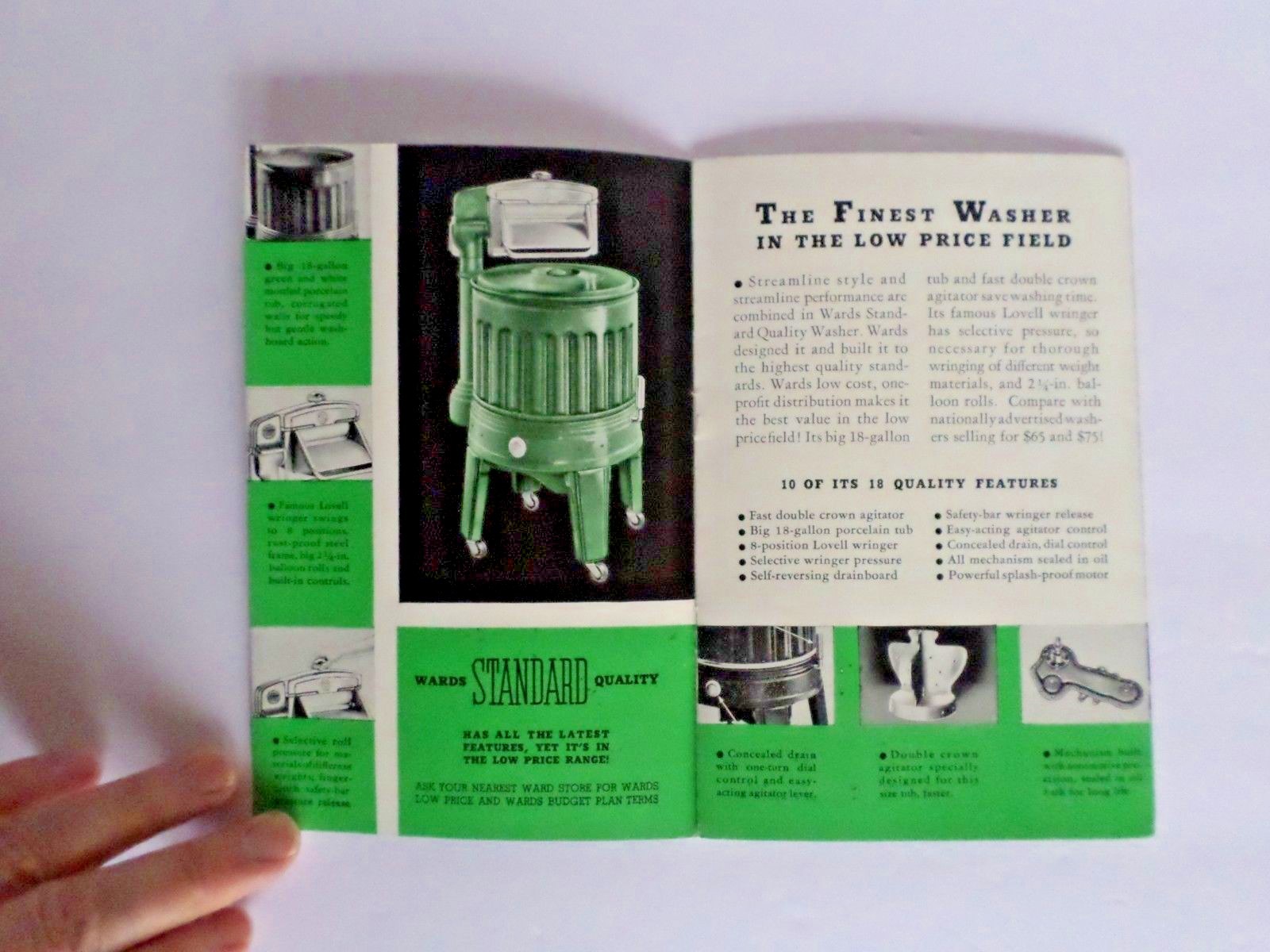 Vintage 1950's MONTGOMERY WARD New Ward Washers & Ironers Promo Brochure