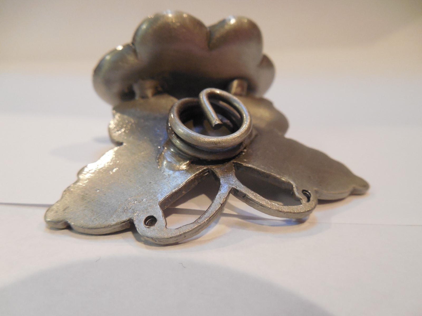 FASHIONCRAFT SMALL PEWTER BUTTERFLY MEMO / PHOTO / CARD / RECIPE HOLDER