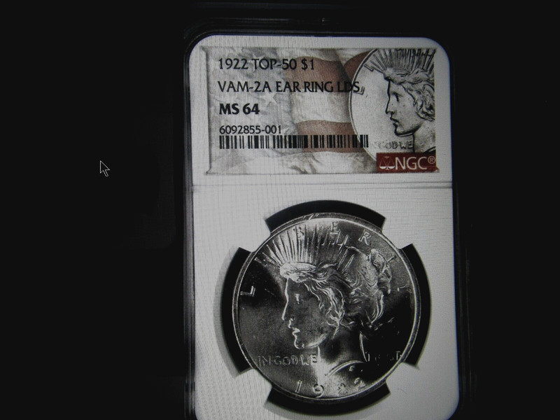 1922 P PEACE DOLLAR TOP-50 VAM "EAR RING" NGC MS