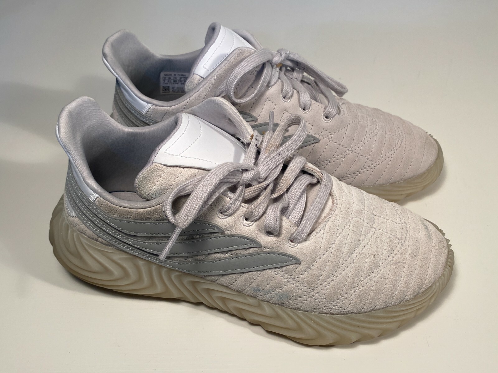 Adidas Sobakov Beige Gray Athletic Sneakers Men Youth Size 7 | eBay