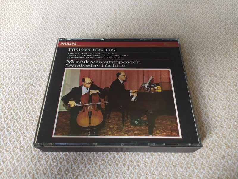 Beethoven : Sonatas For Piano And Cello - Rostropovich, Richter - 2cd Philips Wg