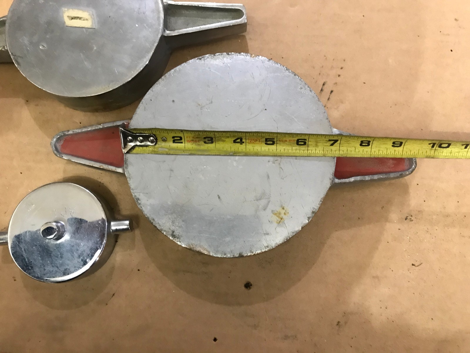 Vintage Fire Truck Hose Pump Caps HEAVY Chrome Firefighter Hydrant Lot of 3