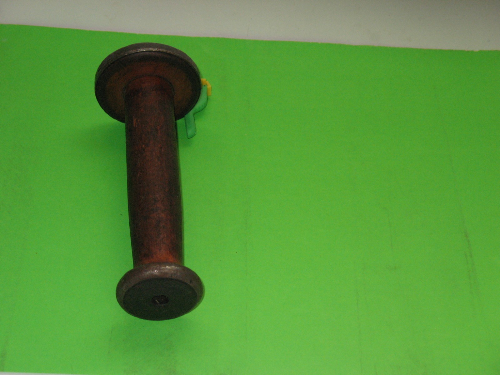 Tapered Vintage Weaving Spool 8 in x 2-1/4 x 3-1/4 Wood W/Steel Protectors