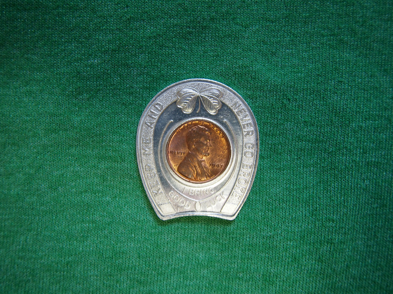 1947 Riverview Park Chicago's Playland Good Luck Encased Wheat Penny