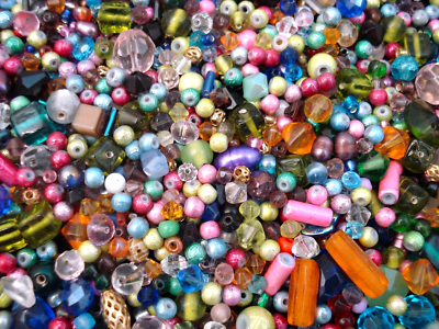Glass Beads Mix 50g DIY Jewellery Jewelry Bracelets Necklaces FREE