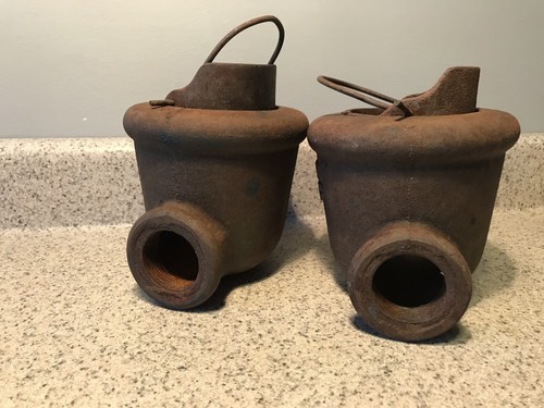 Queen  45CC Cast Iron Farm Well Pump - Water Diverter Cup ~ Lot Of 2- Barn Find!