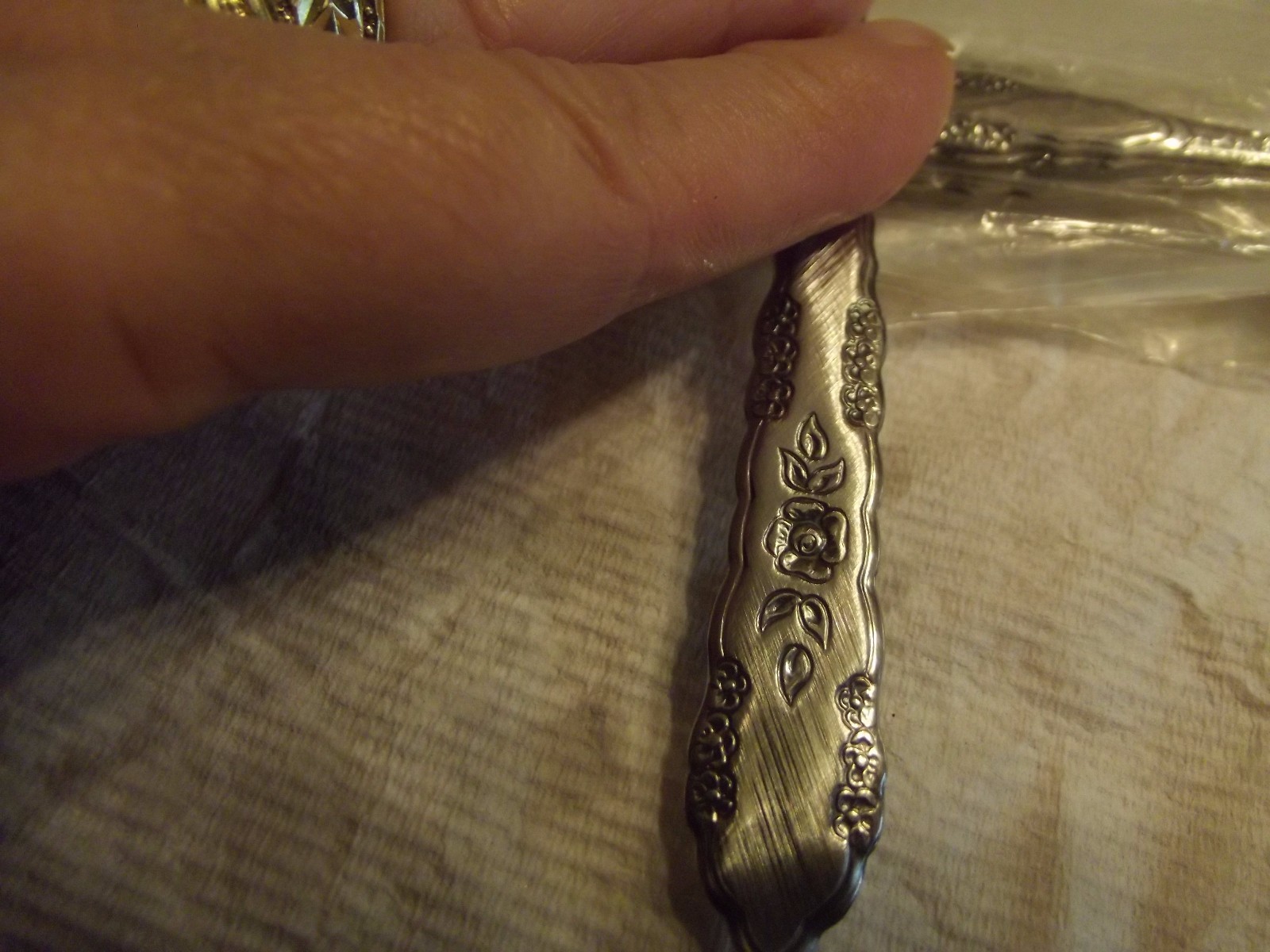 4 1881 ROGERS Oneida  FIRST ROSE/JULLIAN Stainless Steel SALAD FORKS   8 Availab