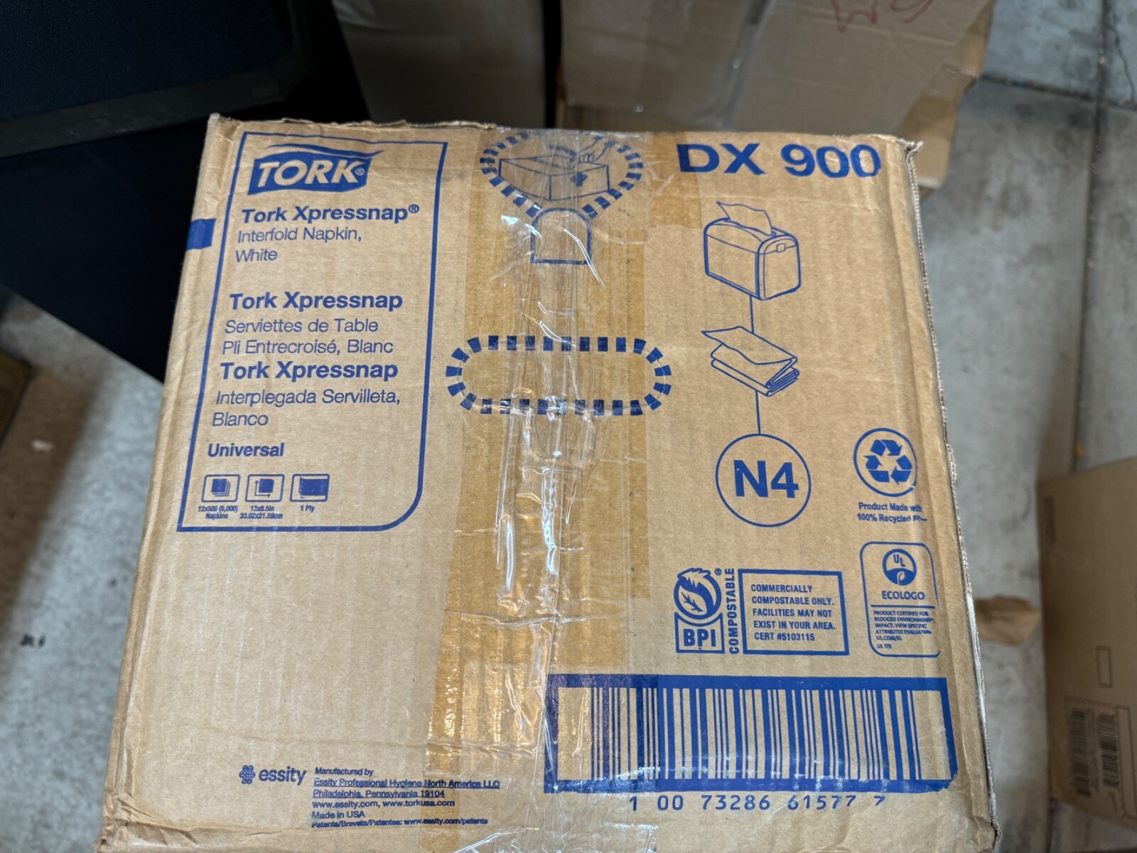 Tork DX900 Advanced Xpressnap Dispenser Napkin Refills White 12 Packs of 500 Pc