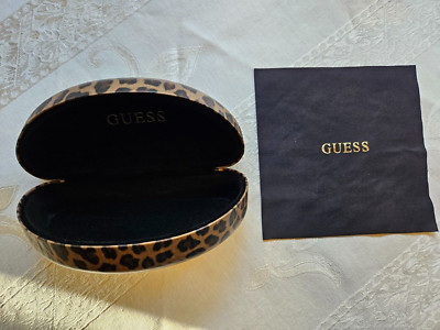 Guess Leopard Pattern Print Glasses Case With Microfiber Cloth FREE SHIPPING