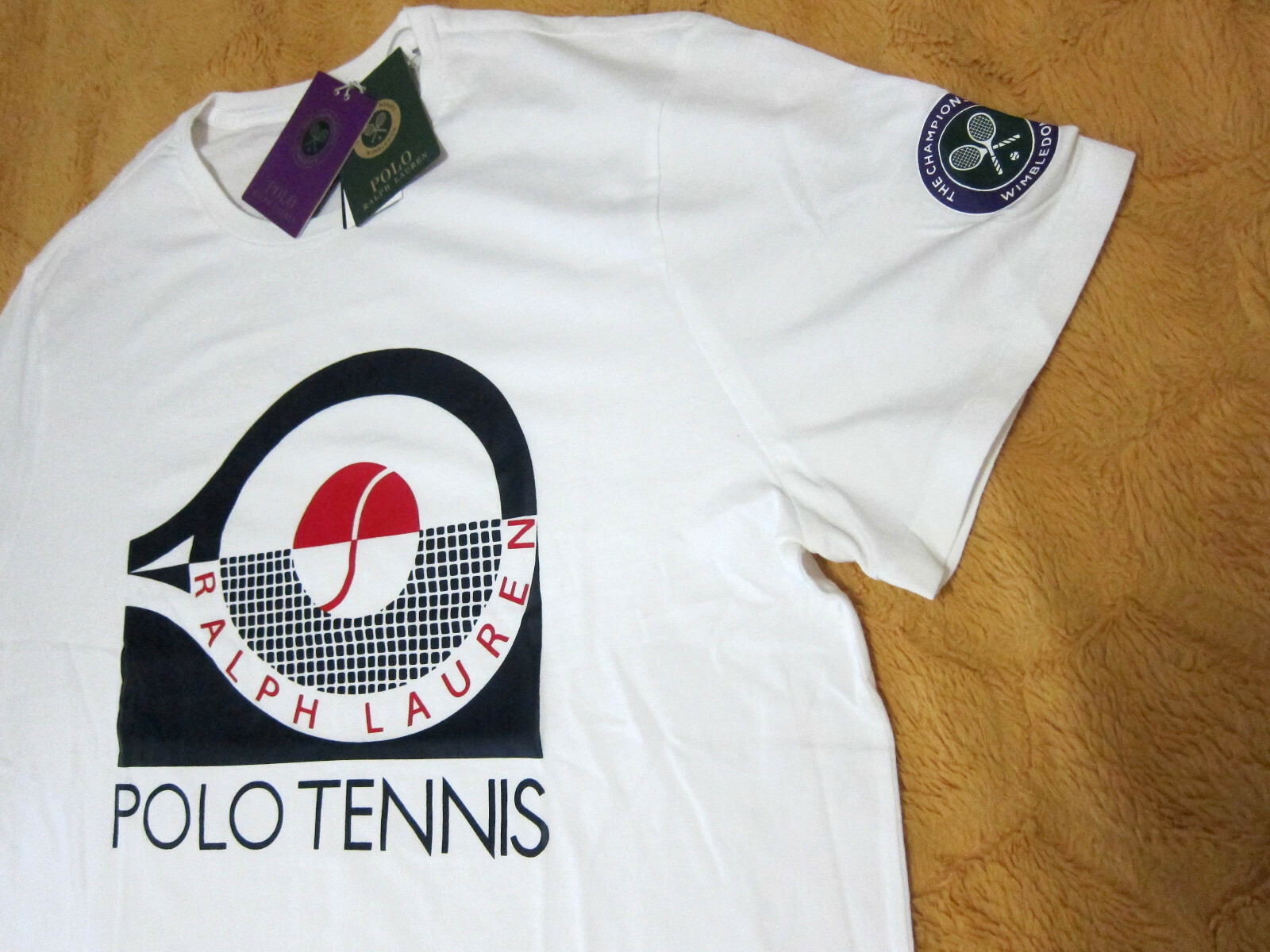 Polo Ralph Lauren bear vtg POLO TENNIS T Shirt Tee us open