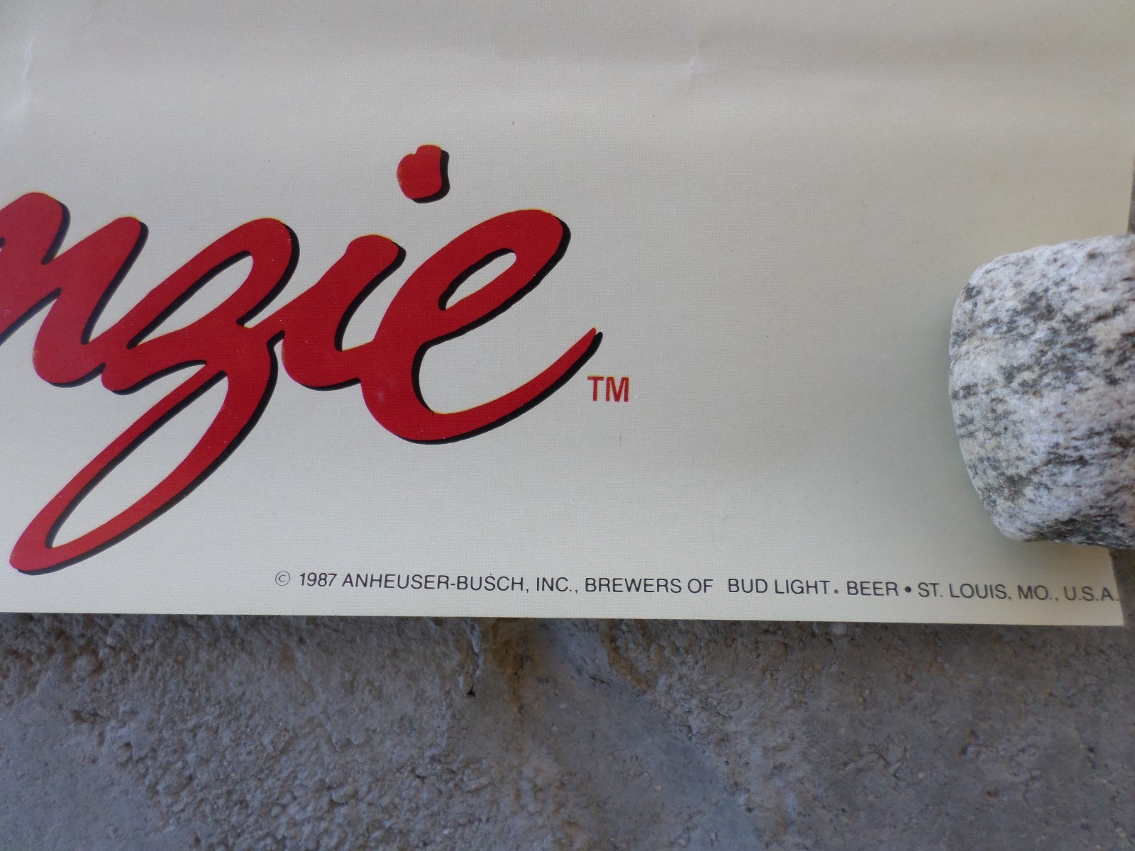 1987 VINTAGE BUDWEISER BEER POSTER SPUDS MACKENZIE 