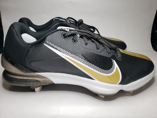 Nike Force Zoom Trout 7 Pro Black Gold White Baseball Cleats
