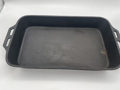 Lodge Cast Iron Fish Frying Pan Lasagna Roaster 19lbs Vintage Rectangular USA