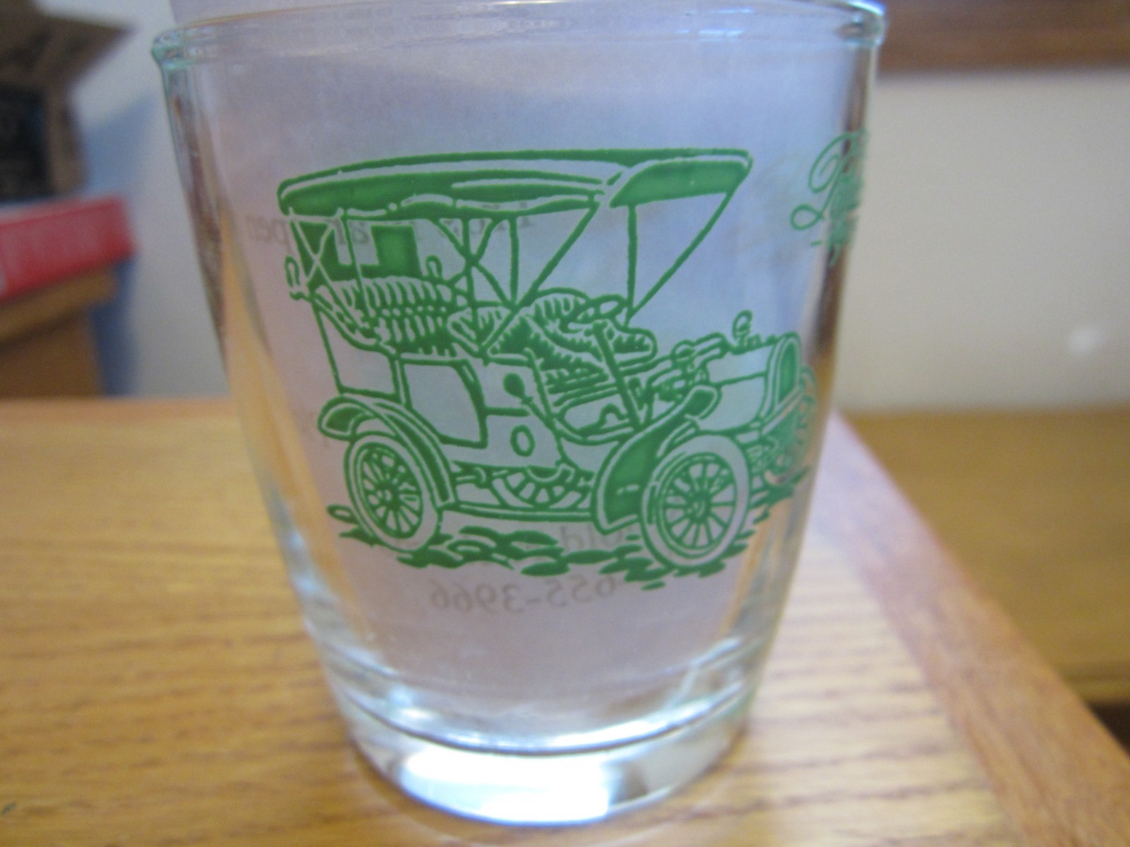 Low Ball Advertising Glass 1905 Cadillac & 1905 Buick 3.5