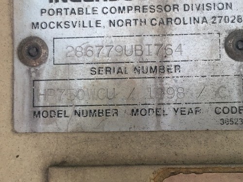 Ingersoll Rand 750 On Trailer