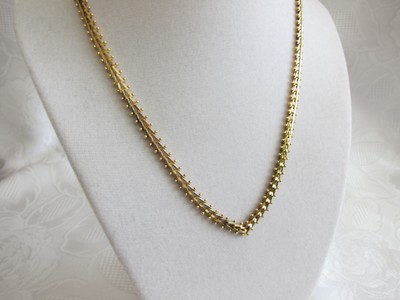 FINE VINTAGE MILOR ITALY STERLING SILVER 'V' NECKLACE  GOLD OVERLAY ~Beautiful~