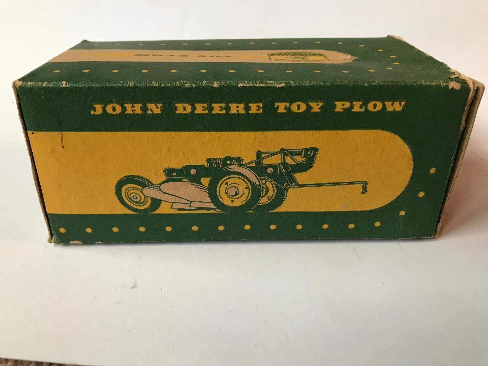ANTIQUE EARLY JOHN DEERE TRACTOR 2 BOTTOM CYLINDER TOY PLOW with box Gift