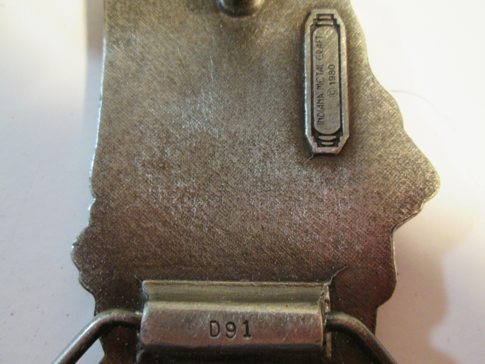 Indiana Metal Craft Belt Buckle USA with Enamel Redneck 1980