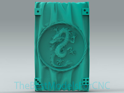 3D Model STL File for CNC Router Laser & 3D Printer Dragon on Panel Decor