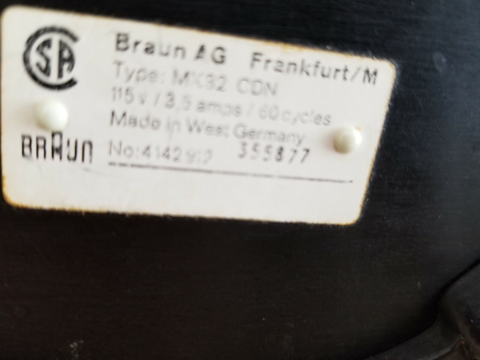 BRAUN KM 32 GLASS BLENDER AND BASE COUNTER TOP