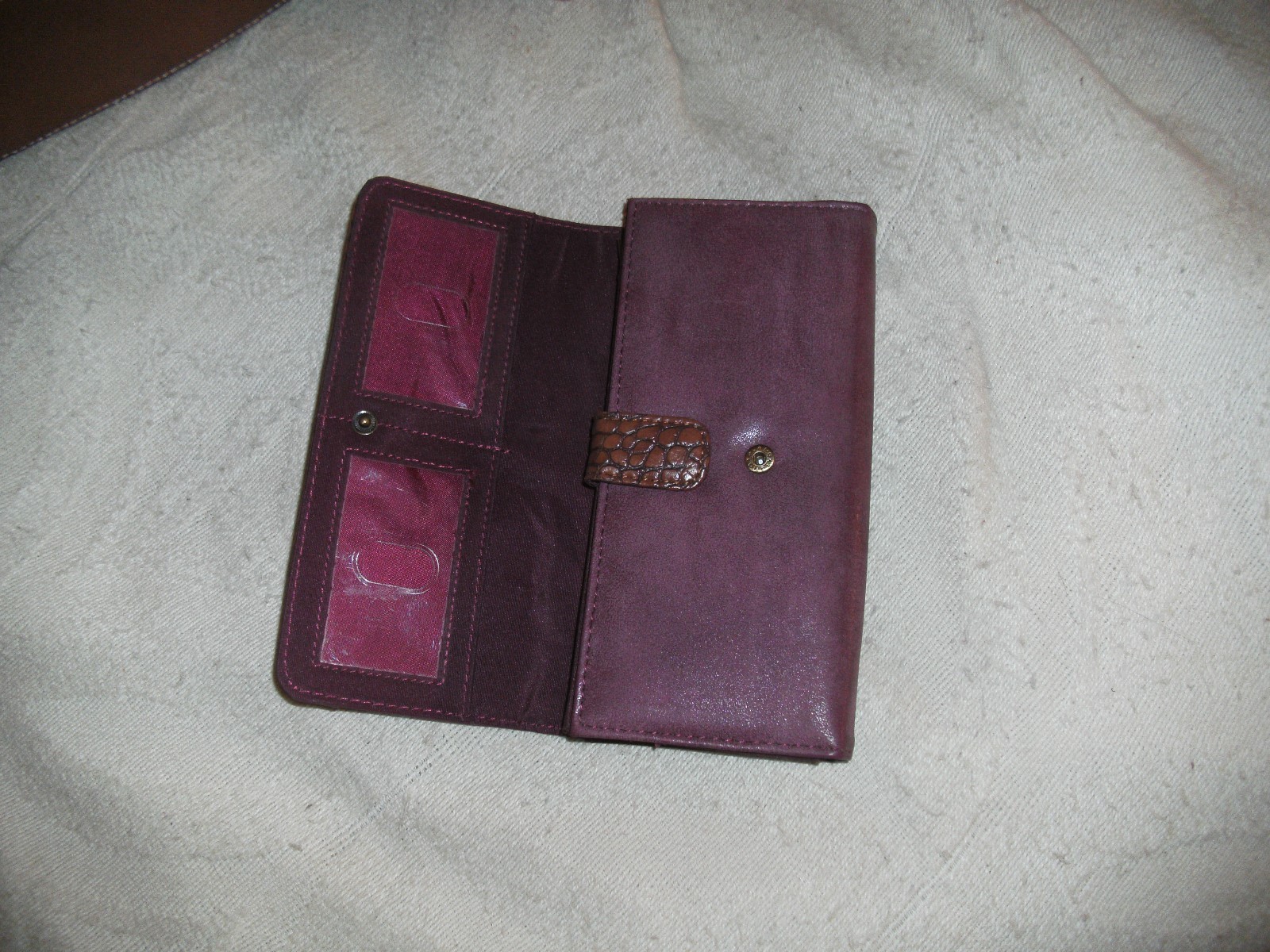 Brown Leather/Suede Wallet No Brand Name