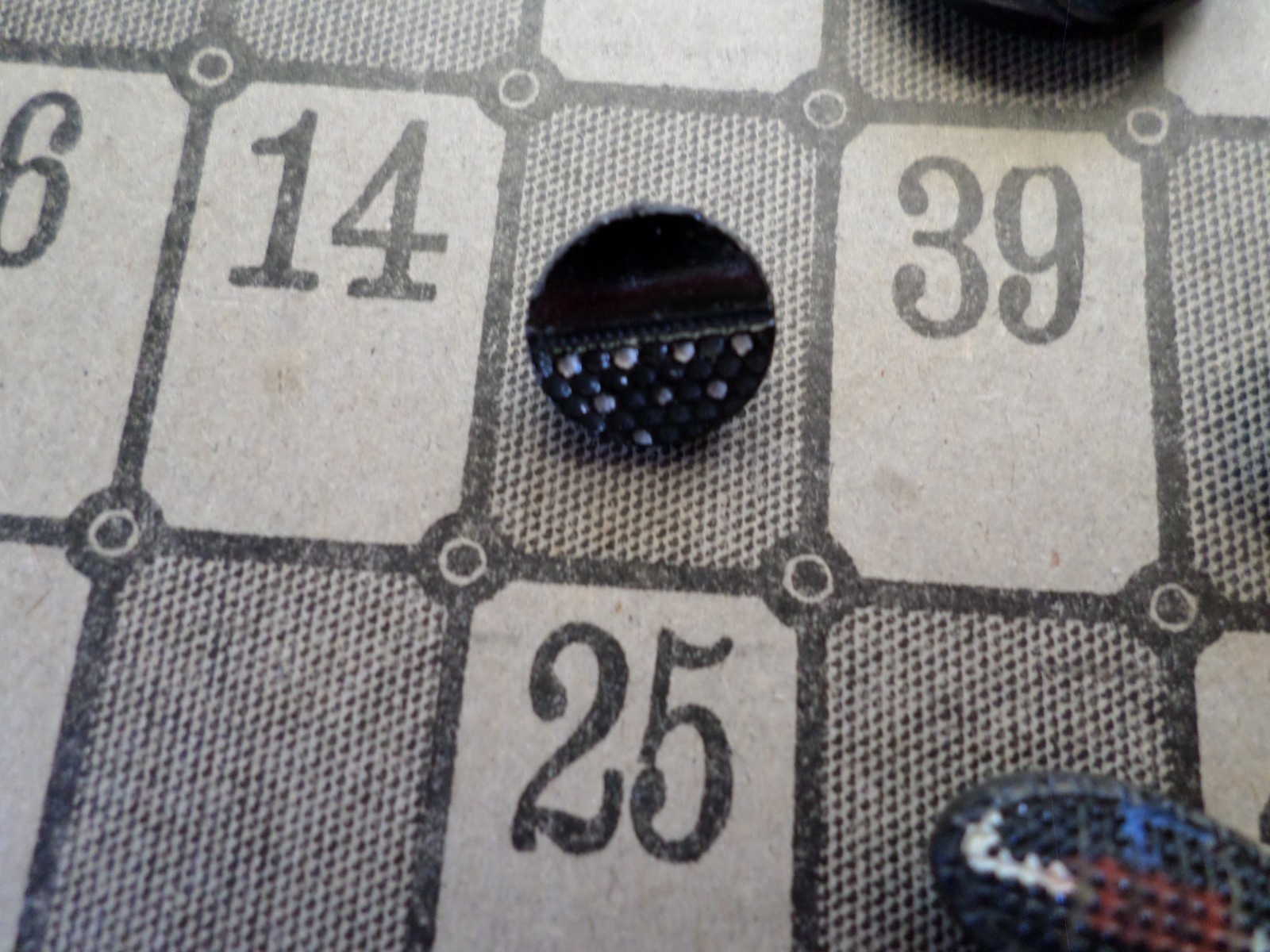 Vintage Black Glass Buttons Art Deco Floral Oval Round