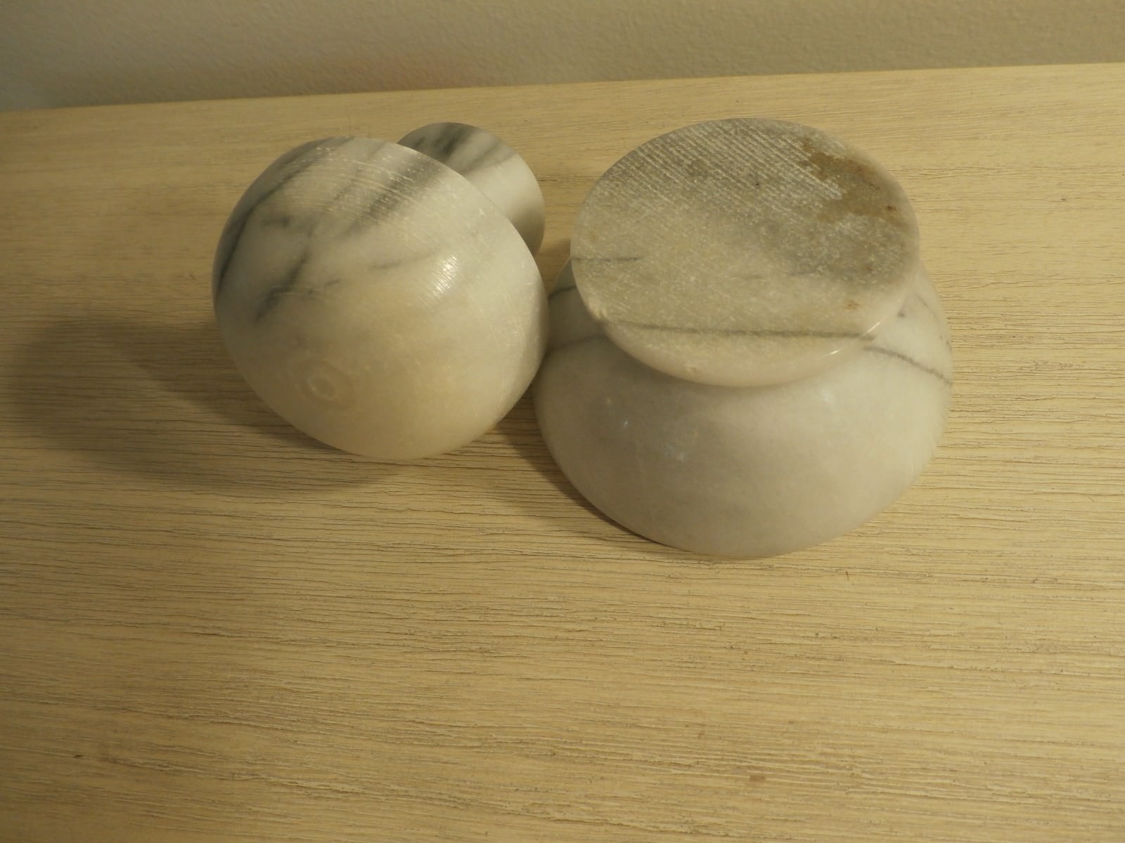 4in White Marble Stone Fine Mortar and Pestle Apothecary Pharmacy Medicine bowl