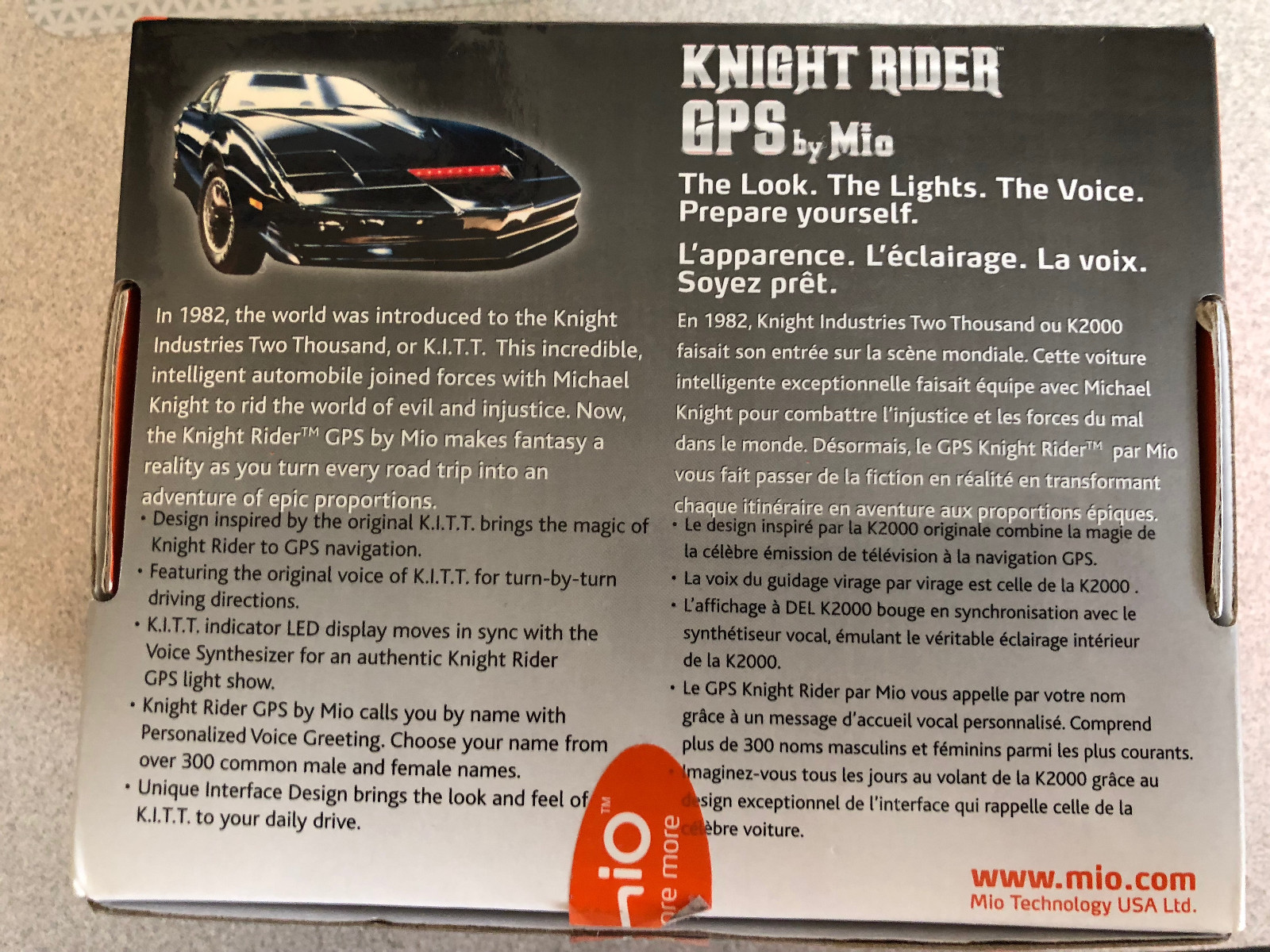 Mio Knight Rider TV Show K.I.T.T. GPS Navigation Unit USA Maps David Hasselhoff