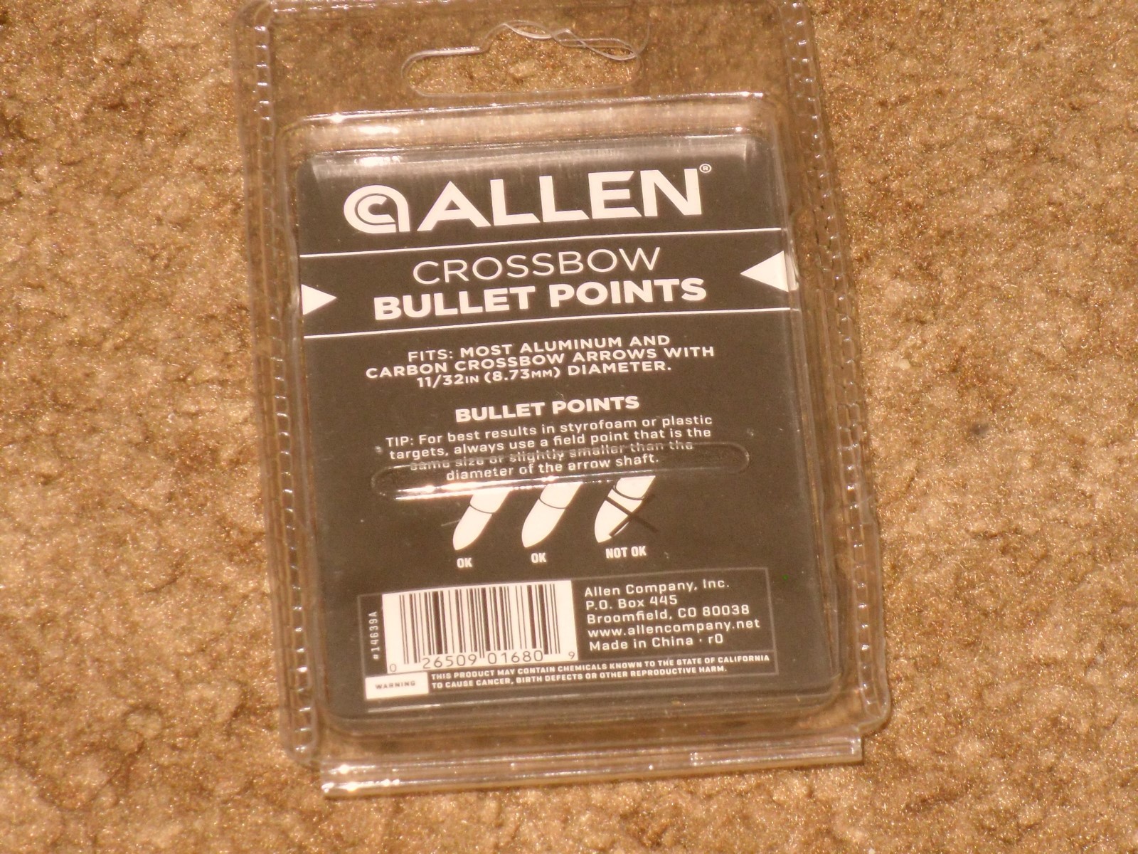 NEW Allen Crossbow Bullet Points - 11/32 inch Diameter - 125 grain