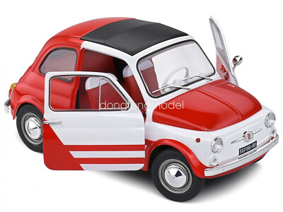 1/18 Solido Fiat 500 Robe di Kappa 1965 white-red diecast model car S1801408