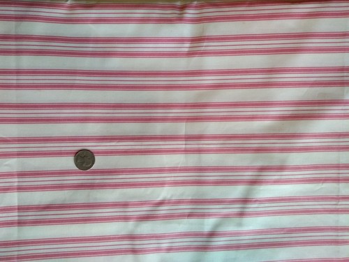 Vintage Cohama Riverdale Pink White Stripe Cotton Fabric Summer Porch 4.3 Yards