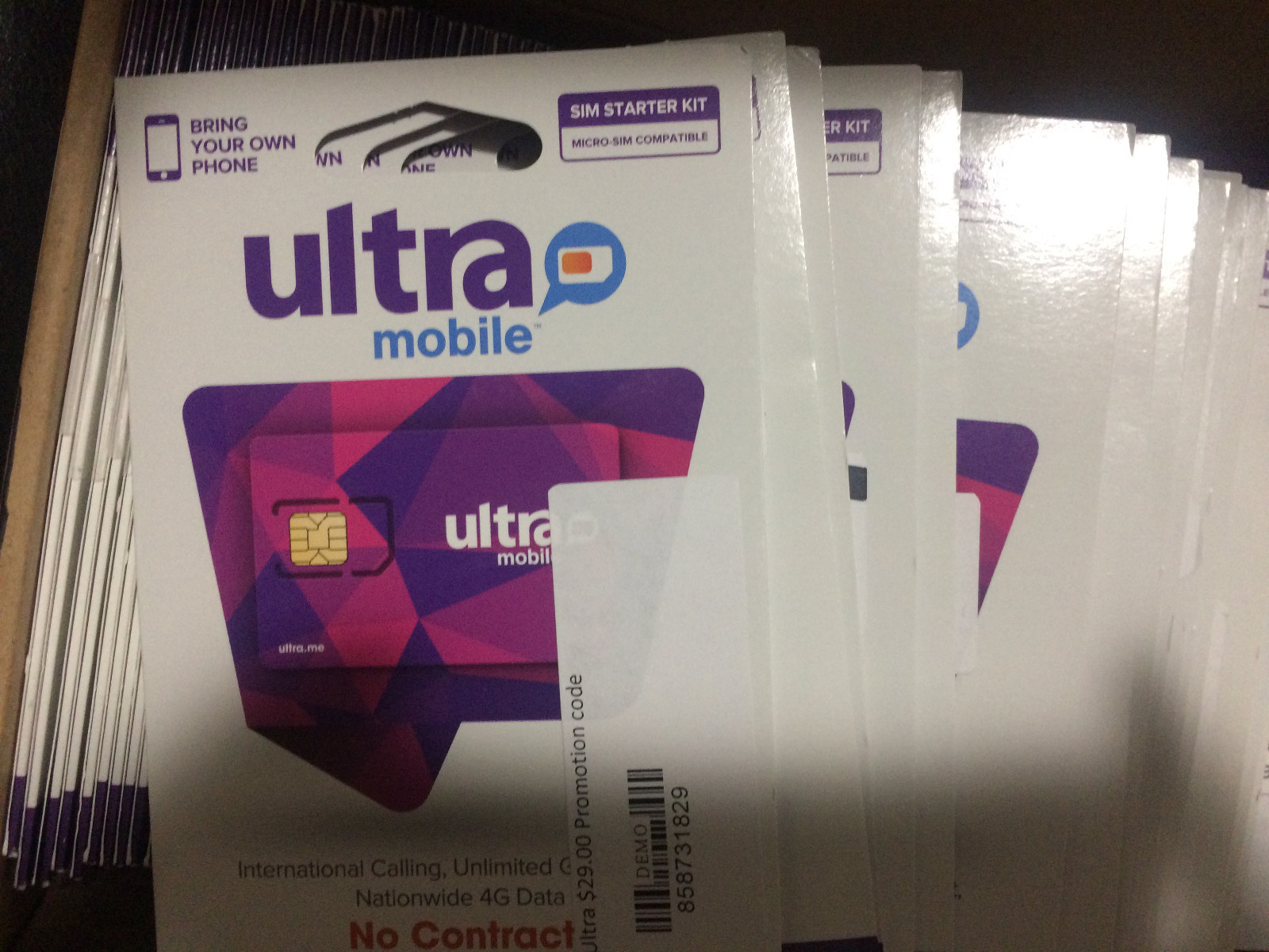 LOT OF 100X ULTRA MOBILE Dual Cut MICRO SIM CARDS for T-Mobile Phones MVNO, New