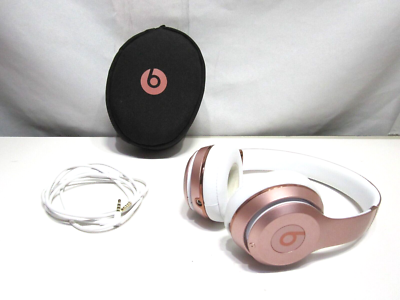 BEATS Solo 3 Wireless Headphones A1796 rose gold w Cord Case