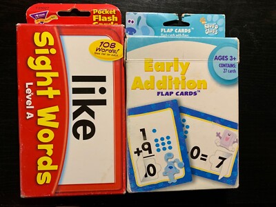 2 BOXES Sight Words Flash Cards Level A Early Addition Flap Cards BLUE'S CLUES