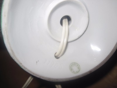 VINTAGE PORCELAIN GERMAN LAMP-WOMAN HOLDING UP A JUG-EXCELLENT