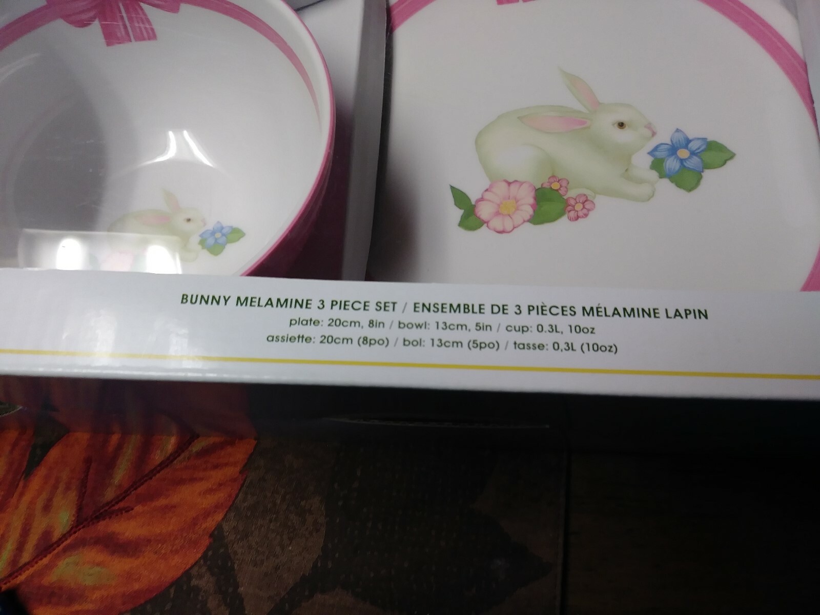 Portmeirion Botanic Garden Terrace Bunny Melamine 3 Piece Set