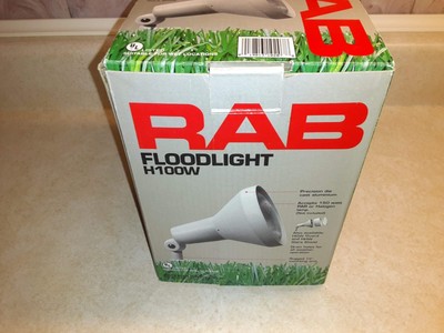 RAB Floodlight H100W - (White) Outdoor or Atrium - NEW IN BOX