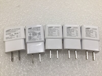 LOT OF 5 - OEM Samsung travel USB wall charger adapter EP-TA20JWE EP-TA10JWE