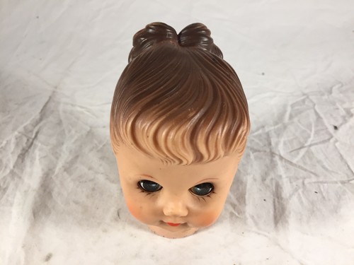 Vintage 1950’s Doll Head 4” Closing Eyes Molded Hair