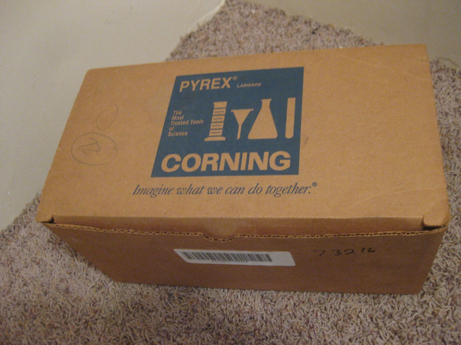 PYREX TEST TUBES 9800-20 CASE OF 72 TUBES W/ BEADED RIM NOS