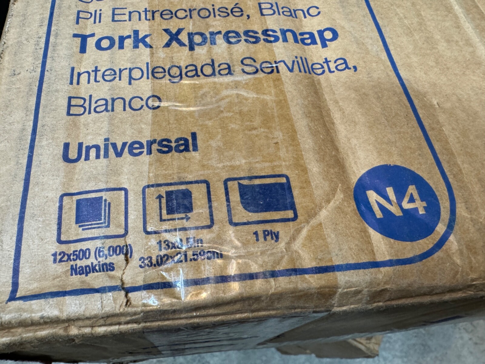 Tork DX900 Advanced Xpressnap Dispenser Napkin Refills White 12 Packs of 500 Pc