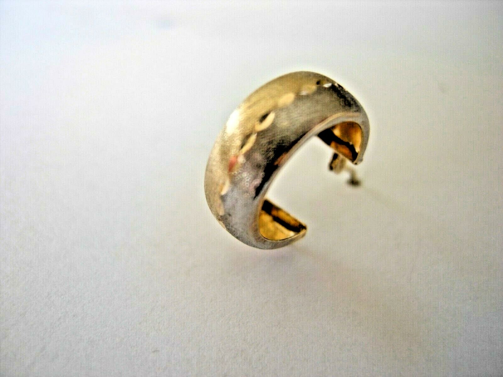 14K Two Tone Yellow and White Gold Hoop Earrings