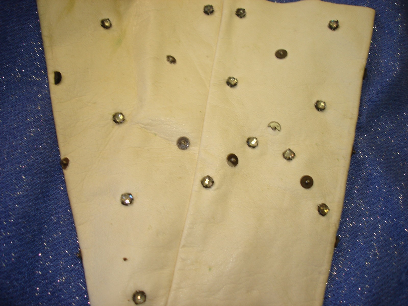 Vintage Cream  Leather Opera Gloves  Size 6 1/2 Made In France